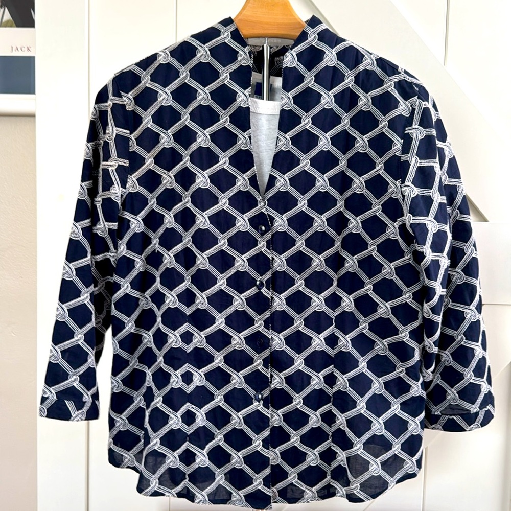Foxcroft navy blue shirt jacket